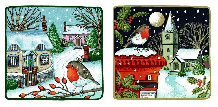 Robin Twin Pack (Welsh Bi-lingual) Christmas Card