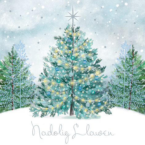 Frosty Forest (Welsh Bilingual) Christmas Card