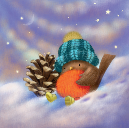 Robin with Hat Christmas Card