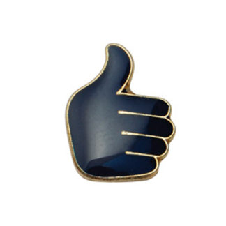Thumbs Up Lapel Pin Badge – Dark Blue