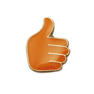 Thumbs Up Lapel Pin Badge – Orange