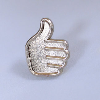 Thumbs Up Lapel Pin Badge - Silver